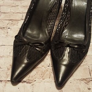 Delman Sexy Black Fishnet Heels